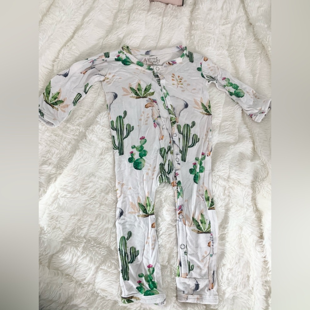 Posh Peanut Llama & Cactus long sleeve romper